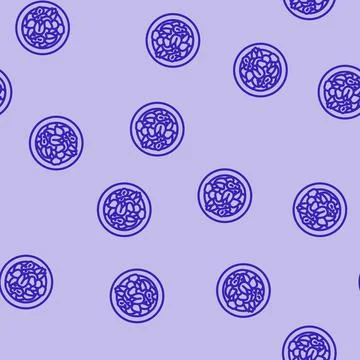 Nuts raw foodist line vector seamless pattern Stock Illustration