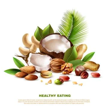 Nuts Realistic Illustration Stock Illustration