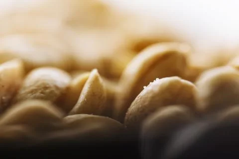 Nuts with salt crystals Stock Photos