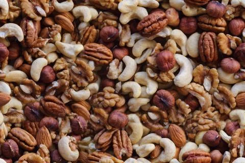 Nuts seamless pattern photo Foto stock