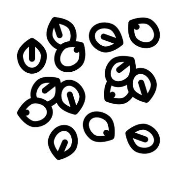 Nuts seeds icon vector outline illustration Stock Illustration