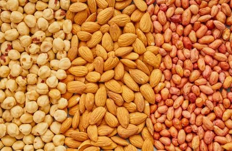Nuts set texture closeup Foto stock