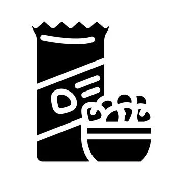 Nuts snack glyph icon vector illustration Illustrazione stock