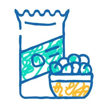 Nuts snack icon doodle illustration イラスト素材