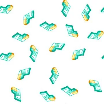 Nuts snack isometric icon seamless pattern Stock Illustration