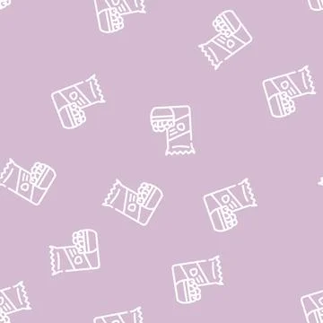 Nuts snack line vector seamless pattern イラスト素材