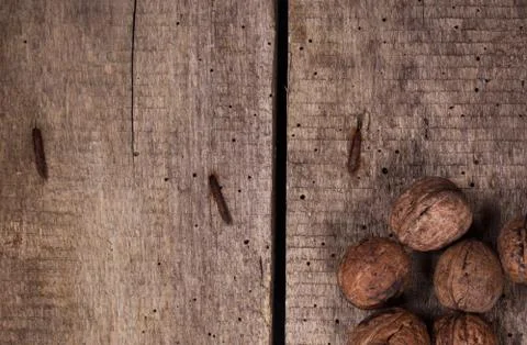 Nuts on table Foto stock