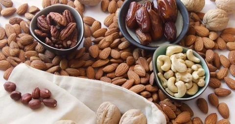 Nuts. View from above. Rotate Stock Footage 139338784