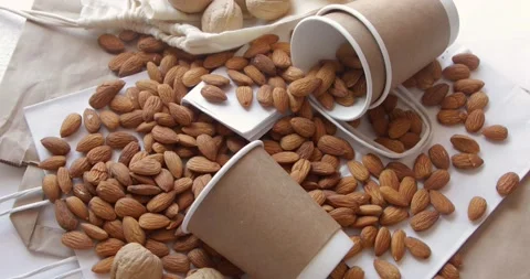 Nuts. View from above. Rotate Video stock 139615021