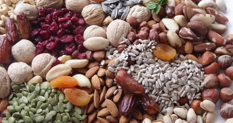 Nuts. View from above. Rotate Stock Footage 139615033