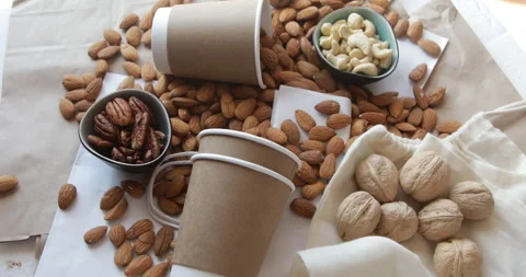 Nuts. View from above. Rotating	 Stock Footage 314174668