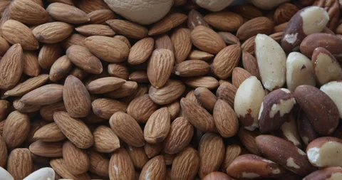 Nuts. View from above. Rotating Stock Footage 314554435