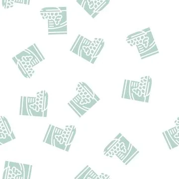 Nuts wasabi glyph vector seamless pattern Stock Illustration