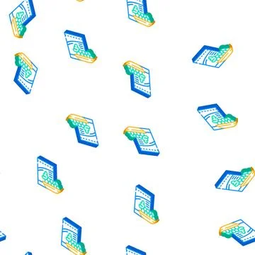 Nuts wasabi isometric icon seamless pattern Stock Illustration