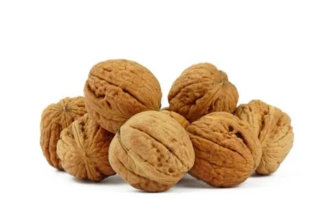 Nuts on white background Stock Photos