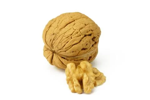 Nuts on a white background Stock Photos