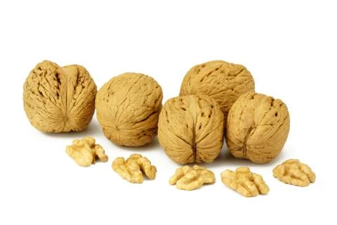 Nuts on a white background Stock Photos