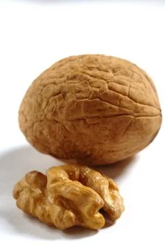 Nuts on a white background Stock Photos