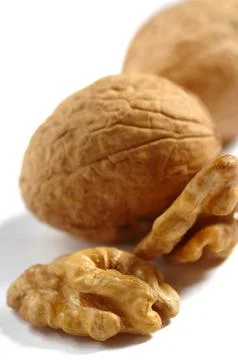 Nuts on a white background Stock Photos