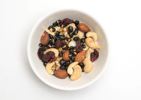 Nuts on white background Stock Photos