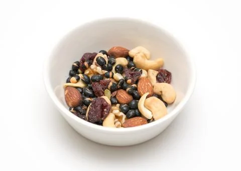 Nuts on white background Stock Photos