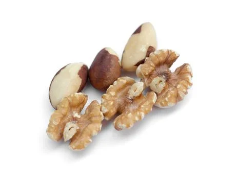 Nuts on a white background Stock Photos