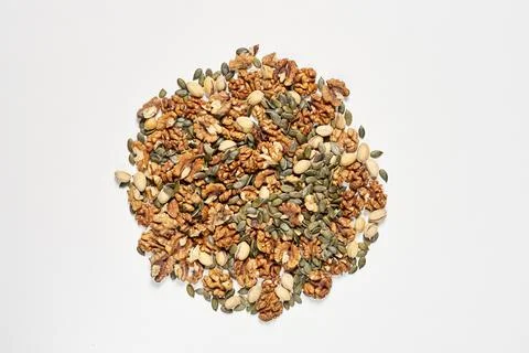 Nuts on white background Stock Photos