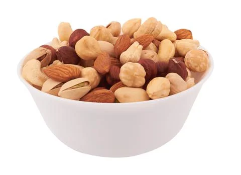 Nuts on white Stock Photos