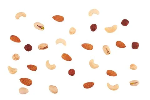Nuts on white Stock-Fotos