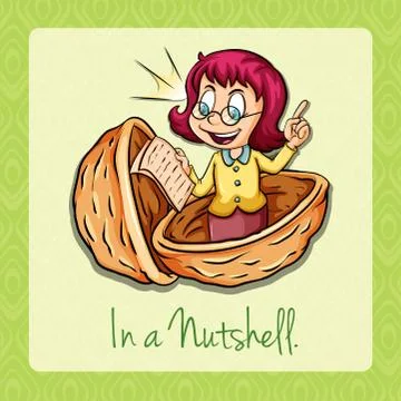 In a nutshell idiom Stock Illustration