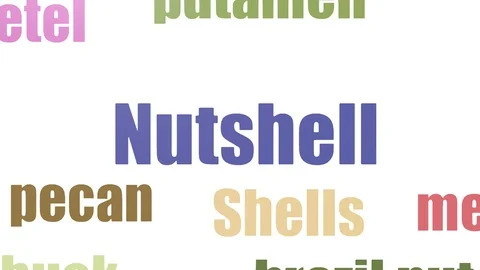 Nutshell Tag Cloud Animated Isolated On White Vídeos de archivo 107235405