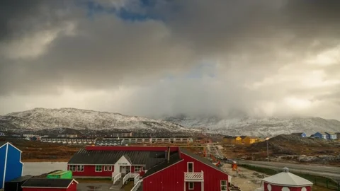 Nuussuaq, sunny timelapse, City Stock Footage 263908341
