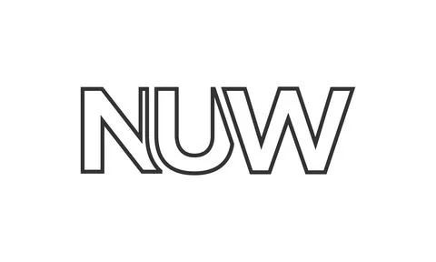 NUW logo design template with strong and modern bold text. Initial based ve.. Stock Illustration