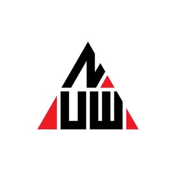 NUW triangle letter logo design with triangle shape. NUW triangle logo desi.. Illustrazione stock