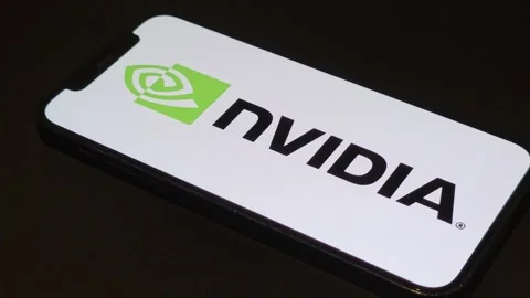 NVIDIA company logo displayed on mobile phone Stock Footage 321143911