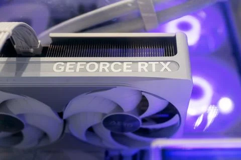 Nvidia Geforce graphics card in a system unit. Minsk, Belarus - June 10, 2026 Stock-Fotos