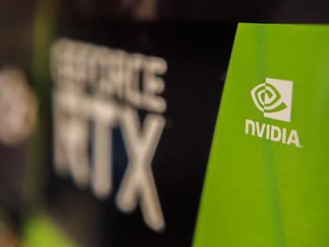 NVIDIA GeForce RTX Graphics Card Close-Up Shot Foto stock