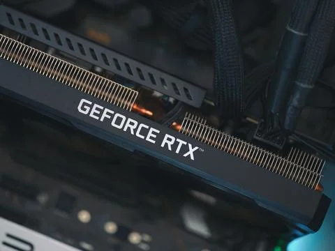 Nvidia Geforce RTX graphics card for gaming. Stock Photos