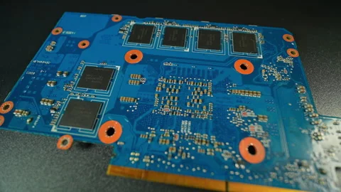 NVIDIA GPU back side card designed with black chips semiconductors integrat.. 動画素材 332570427