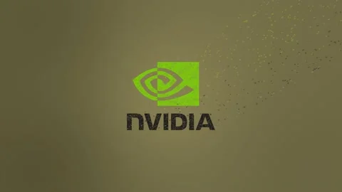 Nvidia Logo Wind Dissolve. Golden Stock Footage 157698959