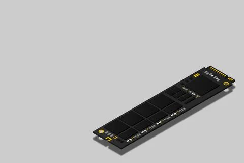 NVME Express M.2 memory realistic 3d isometric illustration, random access me Stock Illustration