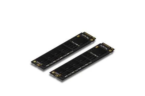 NVME Express M.2 memory realistic 3d isometric illustration, random access me Stock Illustration