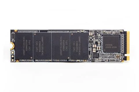 NVME M.2 SSD 2280 3Dnand SLC drive stick isolated on white background Fotos Stock