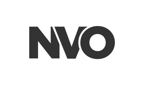NVO logo design template with strong and modern bold text. Initial based ve.. Illustrazione stock