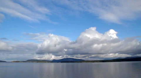 NW Cloudscape 01 - San Juan Island time lapse Stock Footage 1046941