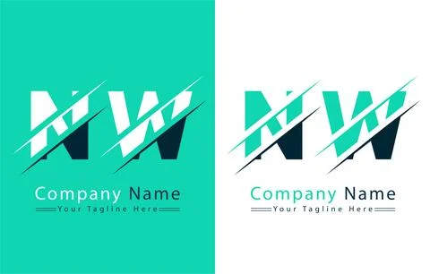 NW Letter Logo Vector Design Concept Elements Illustrazione stock