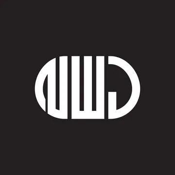 NWJ letter logo design on black background. NWJ creative initials letter logo Illustrazione stock