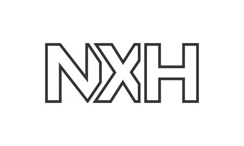 NXH logo design template with strong and modern bold text. Initial based ve.. Stock Illustration