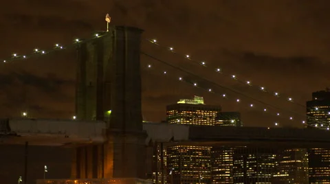 NY-BrooklynBridge night pan 動画素材 46942418