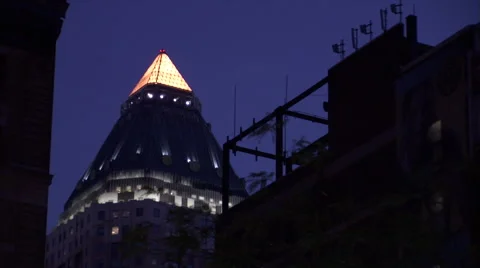 NY-building night Video stock 46972143